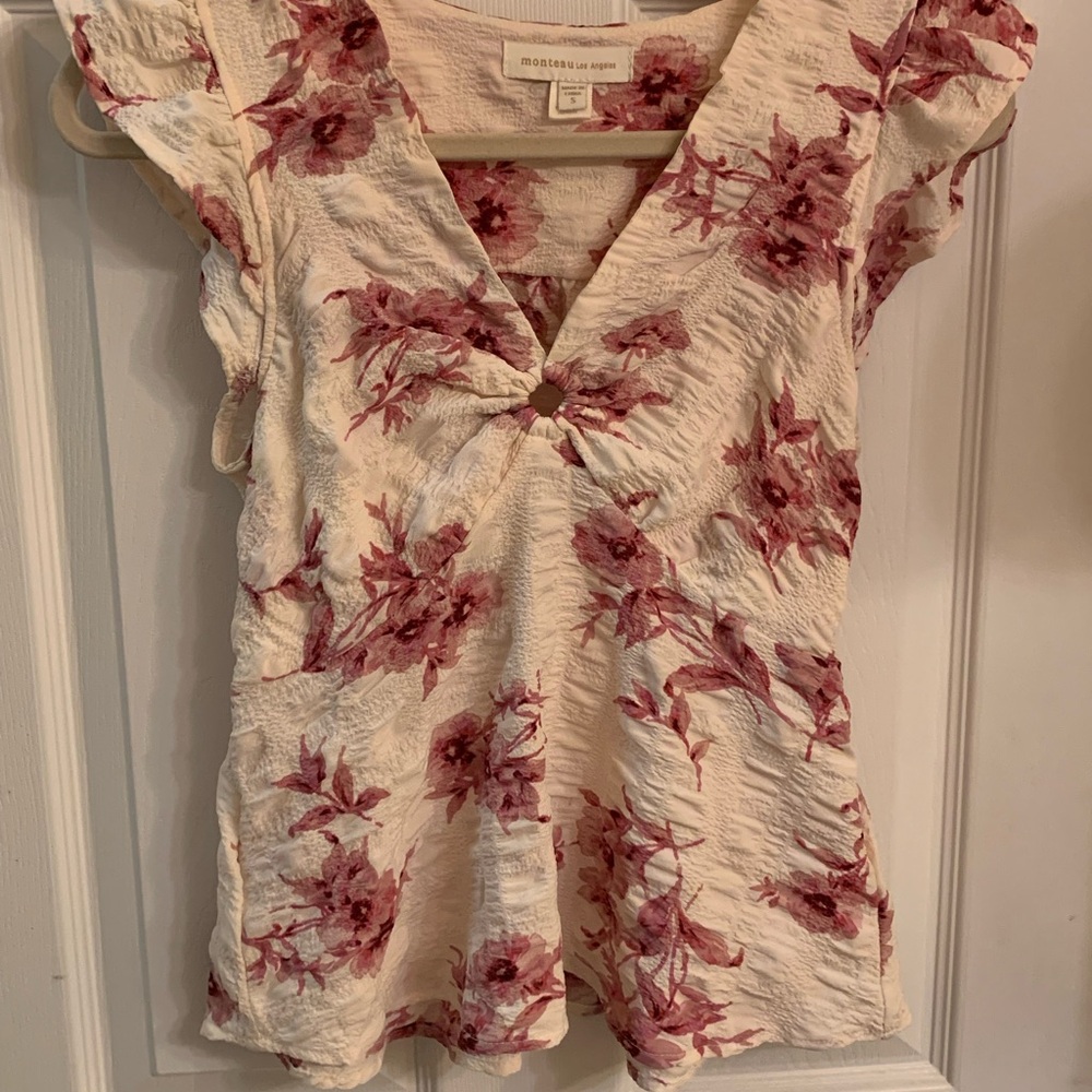 Floral V-Neck Women's Top